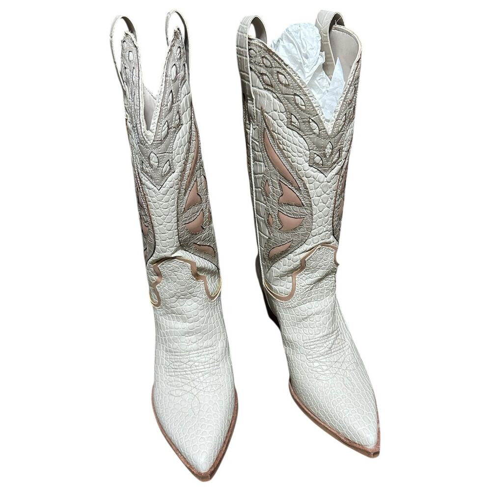 STEVE MADDEN Cowboy Boot Wynter Boot in Bone Mult… - image 7